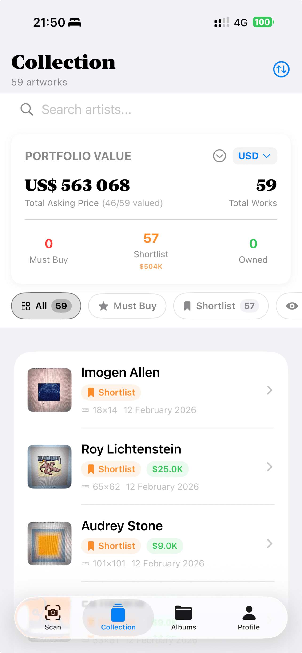 Collection management view